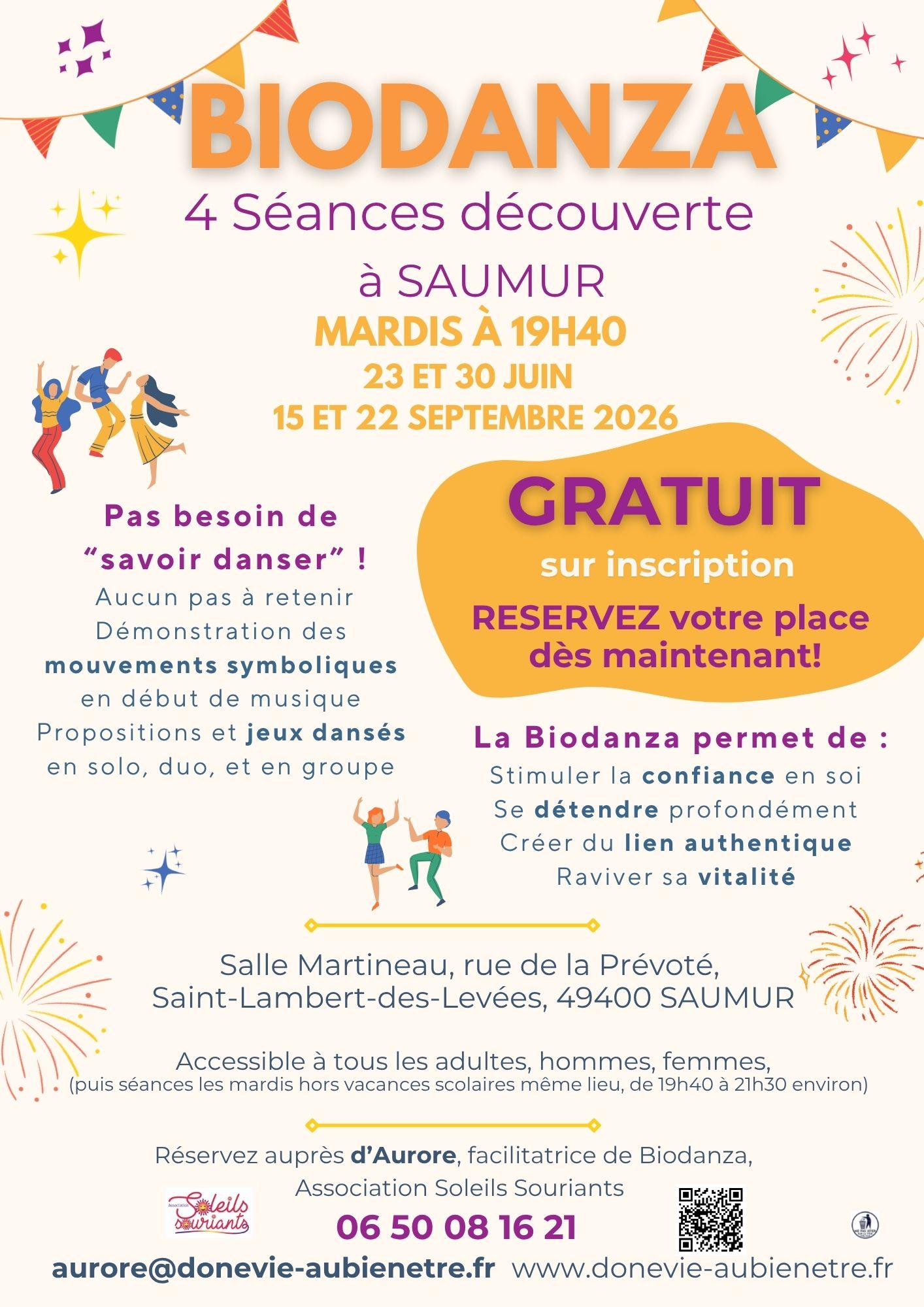 biodanza Saumur découvertes en juin et septembre 2026